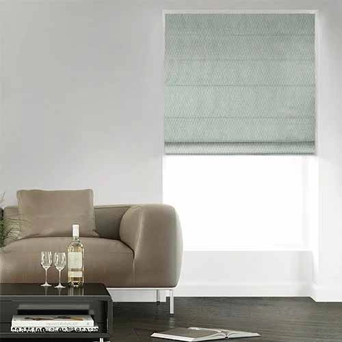 Motorized Plain Classic Pleated Roman Shade - Elite
